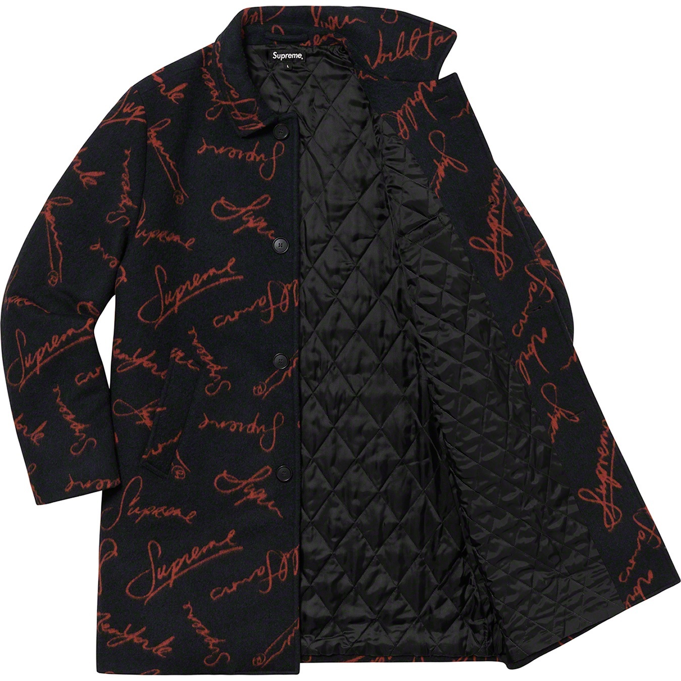 Script Logos Wool Overcoat view 3
